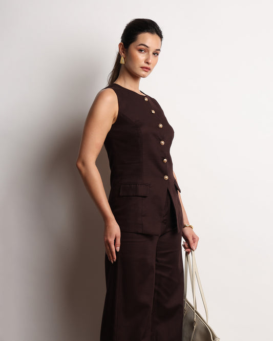 Harriet Vest with Golden Buttons
