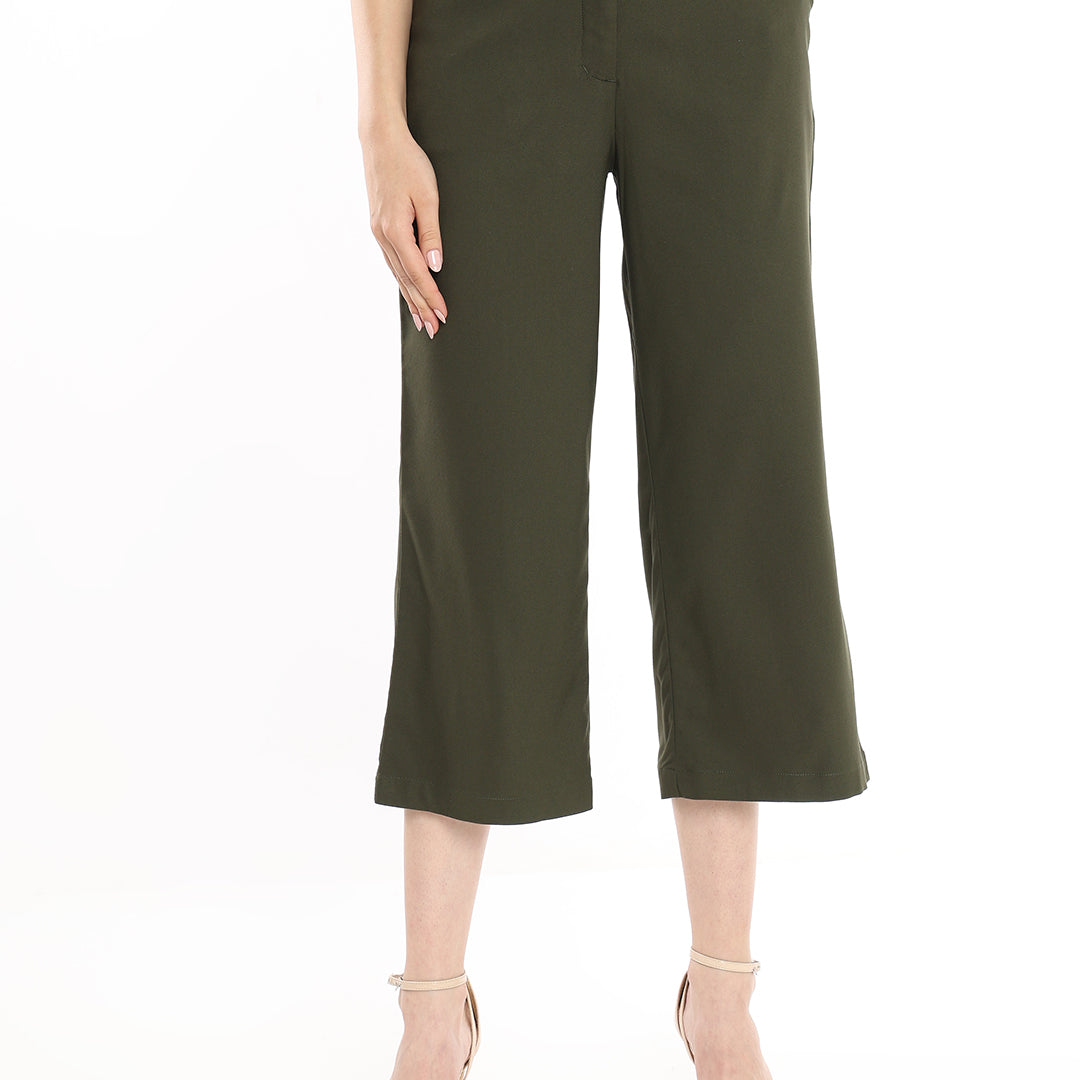 Bella Olive Green Formal 3/4th Straight Pants