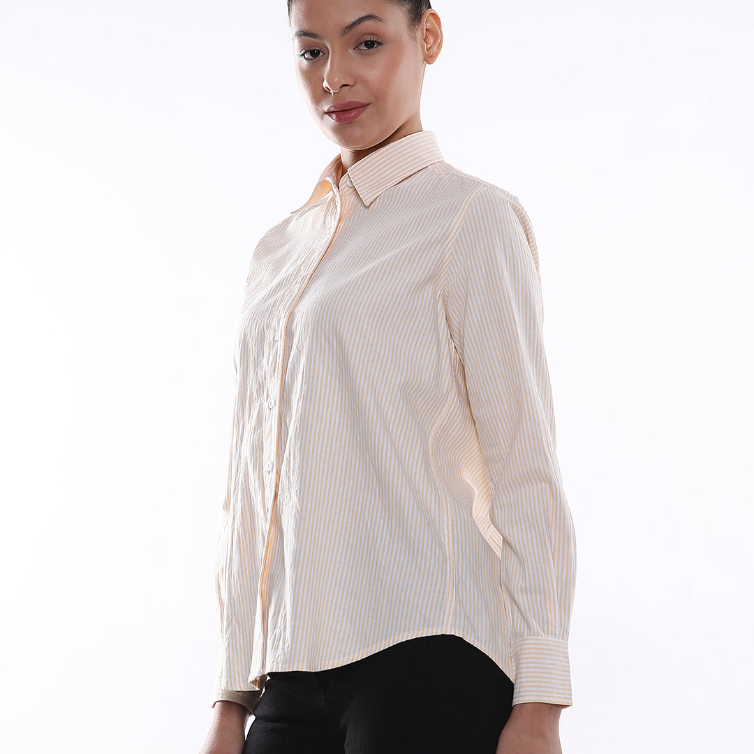 Aksa Striped Cotton Formal Shirt
