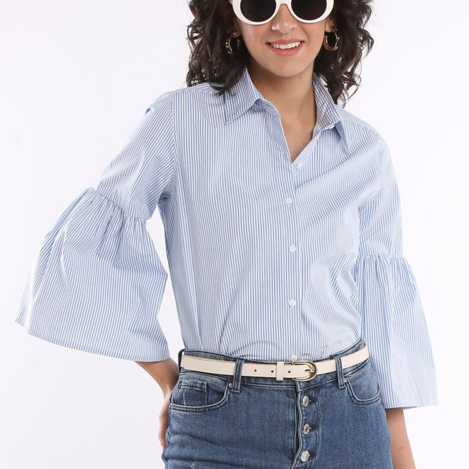 Erica Blue & White Stripes Stylish Formal Shirt