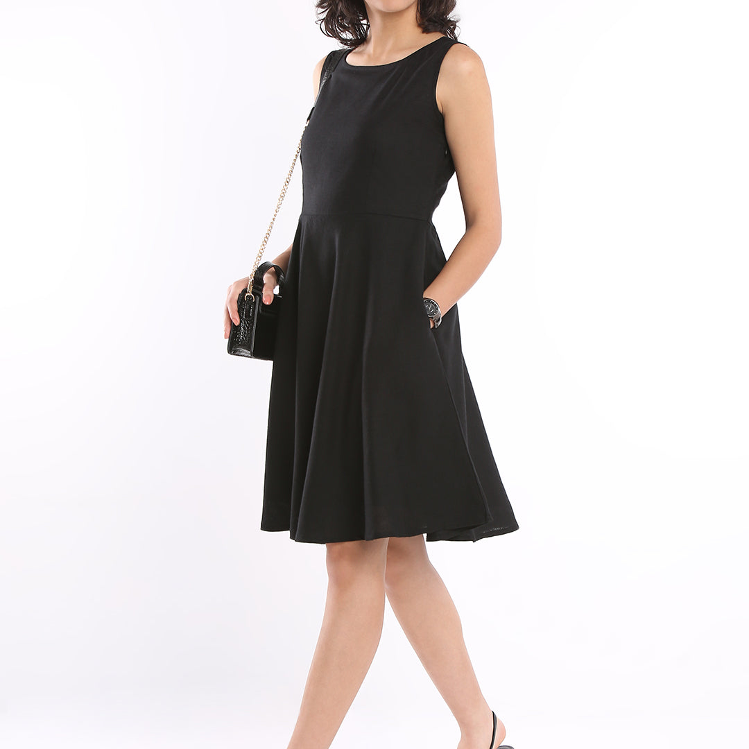 Emily Black Formal Soft Linen Dress