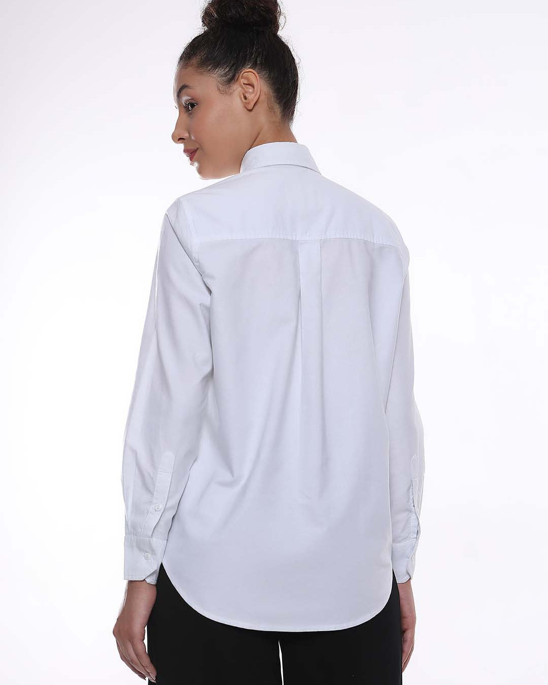 Aria White Oxford Cotton Shirt for Women - Zurich fit from GAZILLION - Back Look