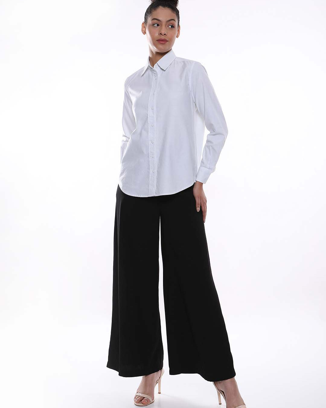 Aria White Oxford Cotton Shirt for Women - Zurich fit from GAZILLION - Full Standing Stylised Look