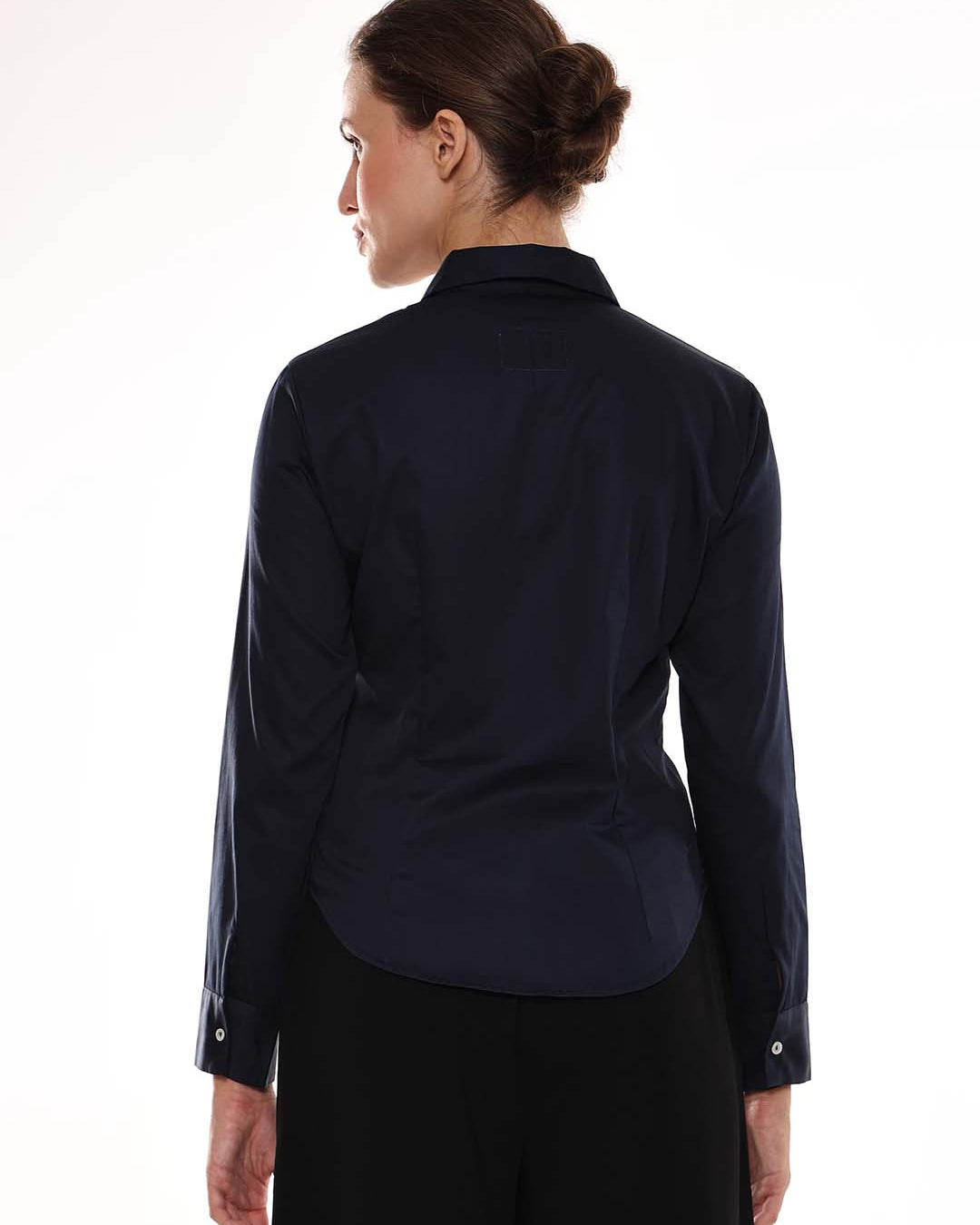 Armani Navy Blue Cotton Formal Shirt for Women - Munich Fit from GAZILLION - Back Look