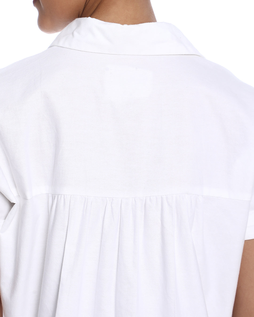 Bershka White Oxford Cotton Boxy Shirt for Women - Madrid Fit from GAZILLION - Back Detail