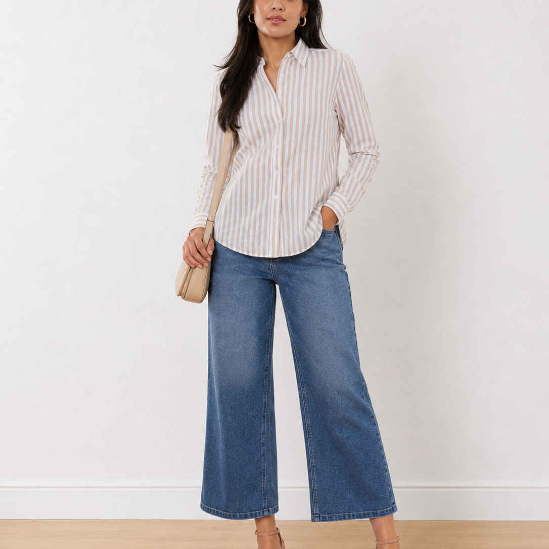 Amber Striped Cotton Formal Shirt