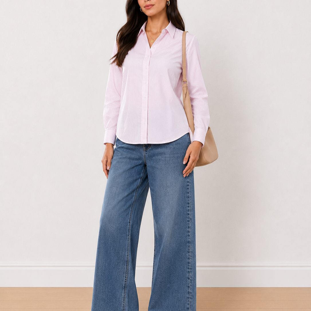 Aksa Striped Cotton Formal Shirt