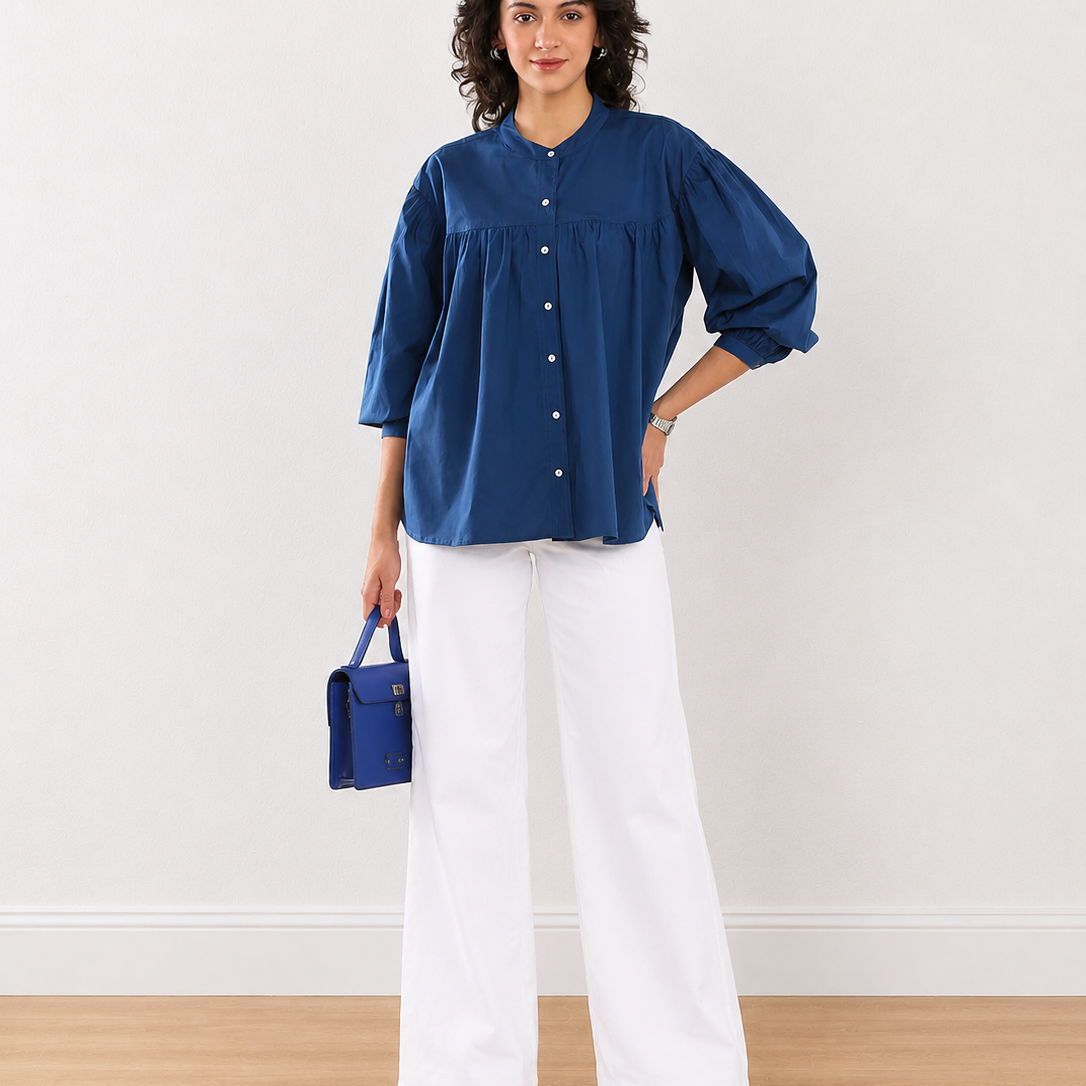 Ellie Blue Stylish Cotton Shirt
