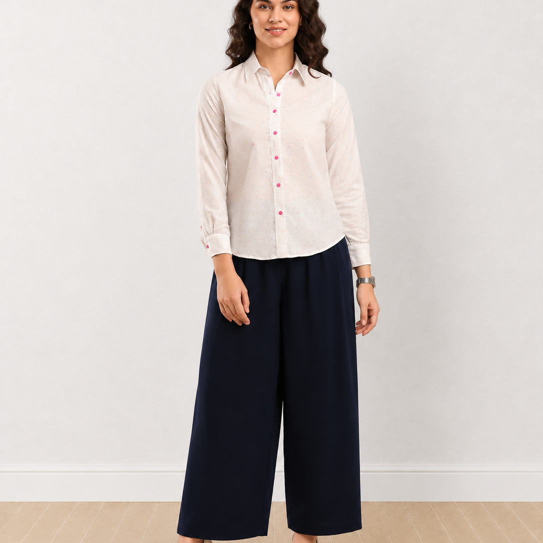 Dew Splatter Print Office Casual Shirt