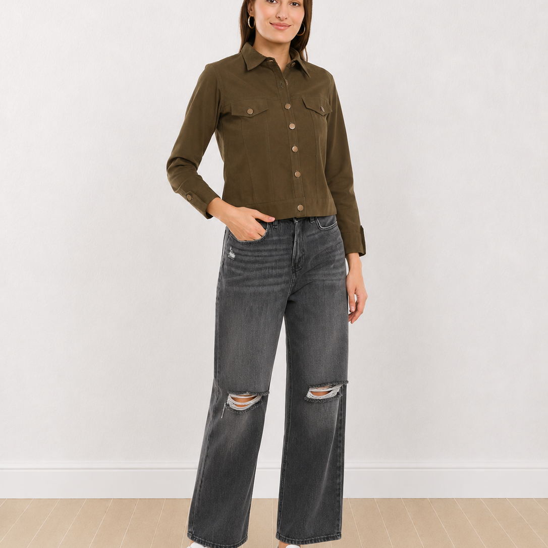 Dani Cropped Light Trucker Jacket