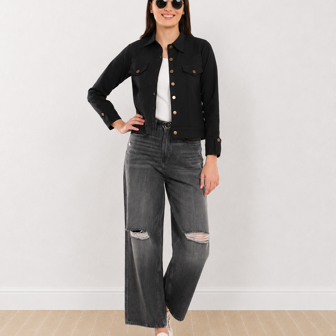 Dani Cropped Light Trucker Jacket