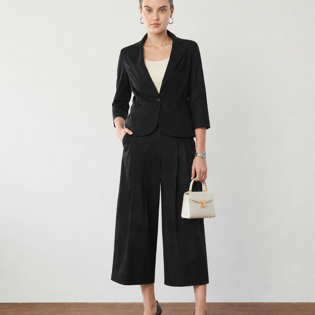 Faith Cropped Cotton Blazer