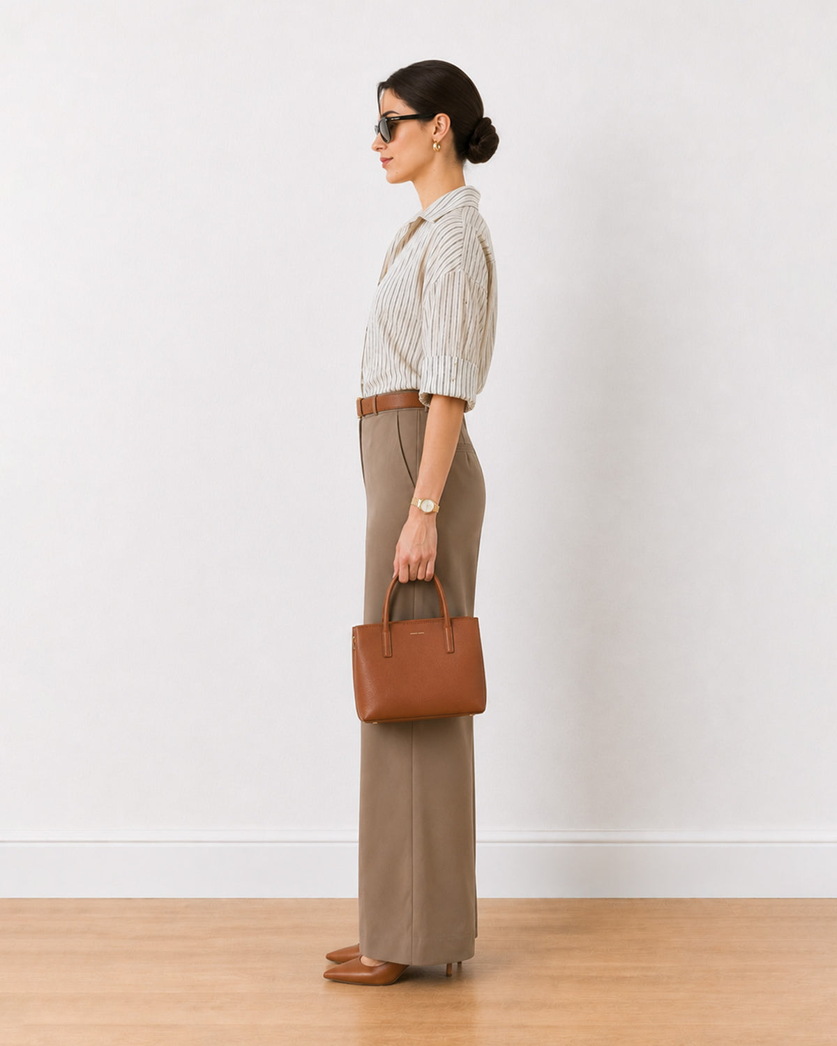 Empathy black and ivory oversized cotton shirt with a relaxed oversized fit, side profile view