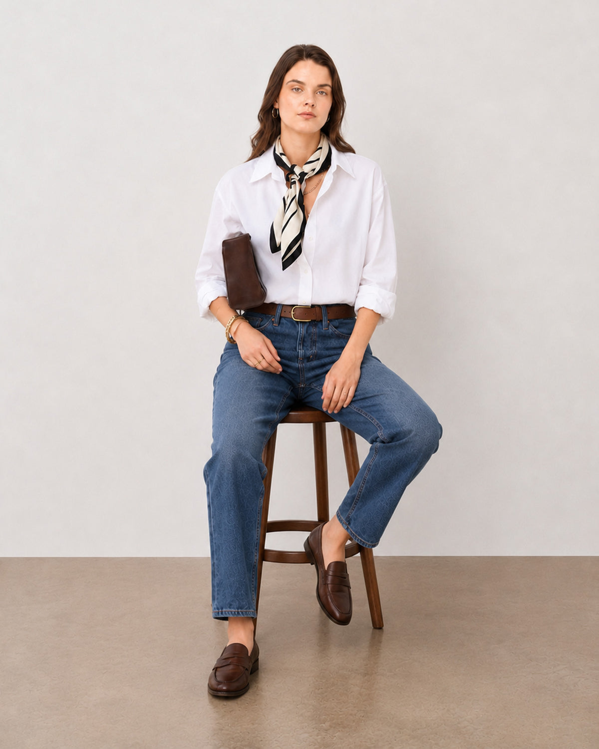 Falcon white soft linen formal shirt, seated view