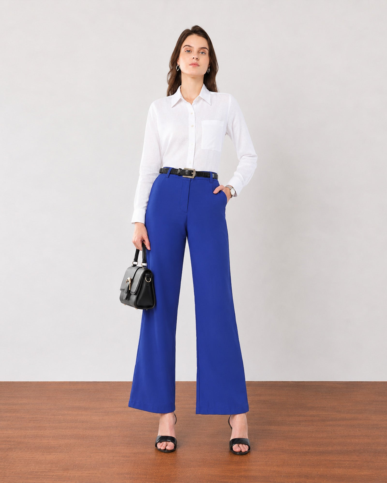 Gwen white soft linen shirt, elegant smart casual look