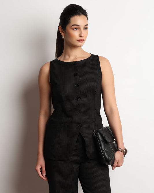 Heading Pinstriped Vest