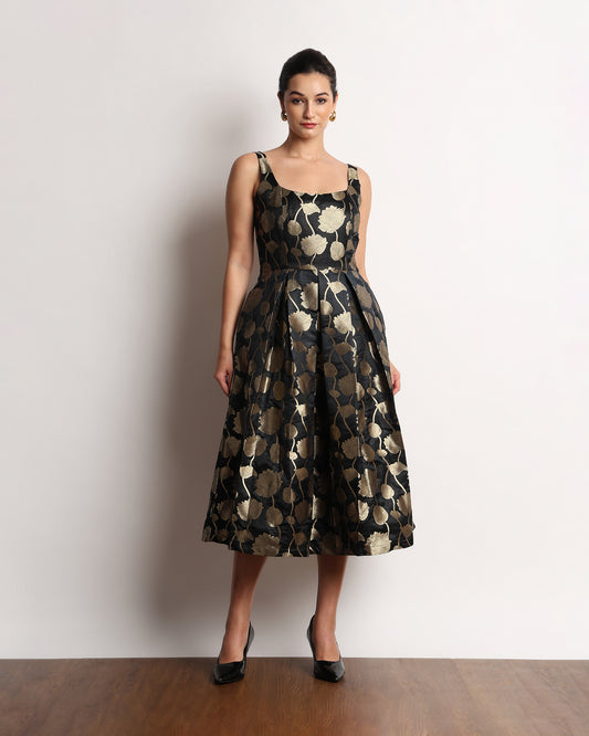 Honoria Brocade Midi Dress