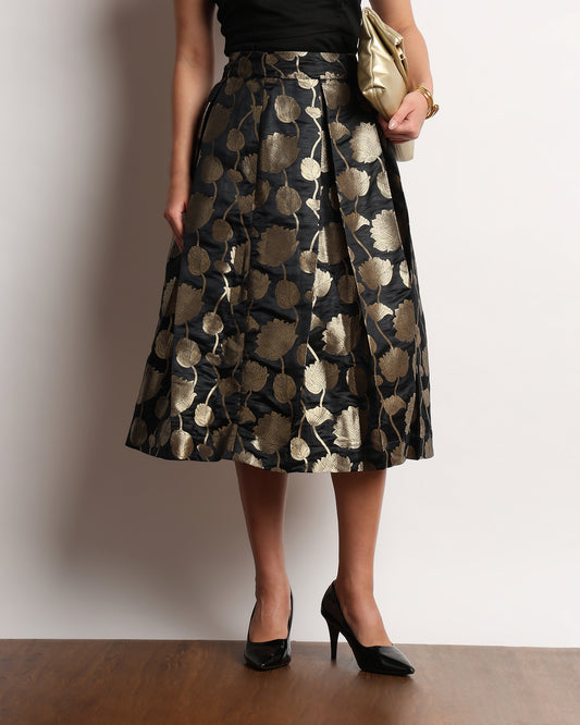 Hivani Brocade Midi Skirt