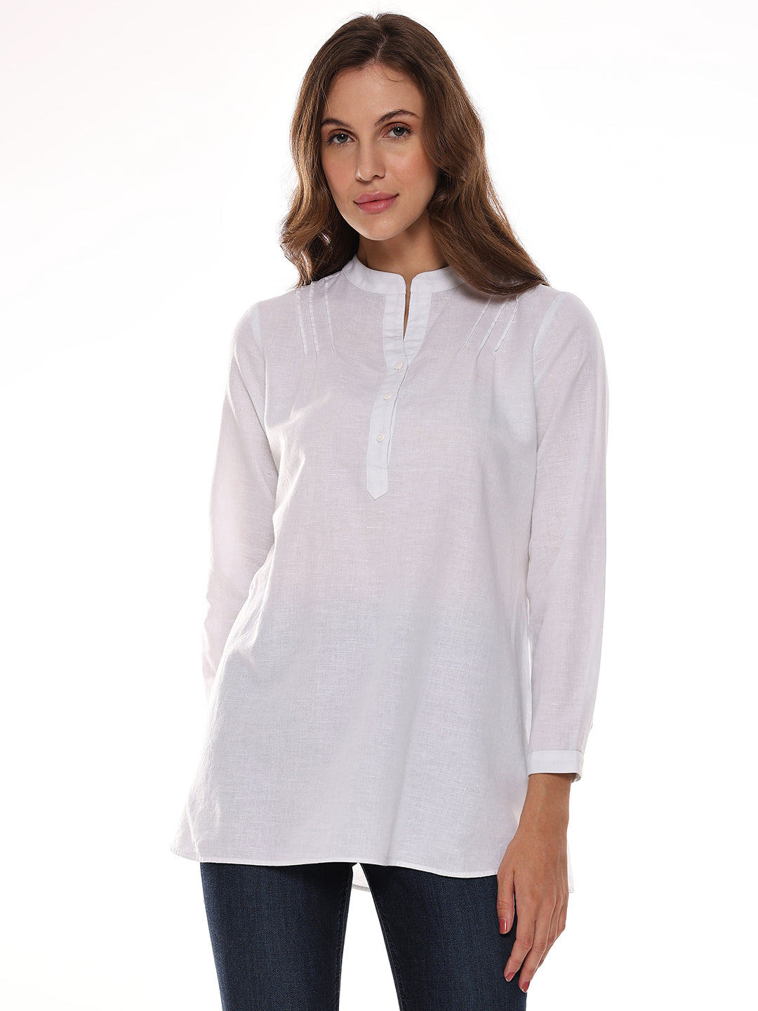 Alexa Cotton Linen Plus Size Tunic Shirt