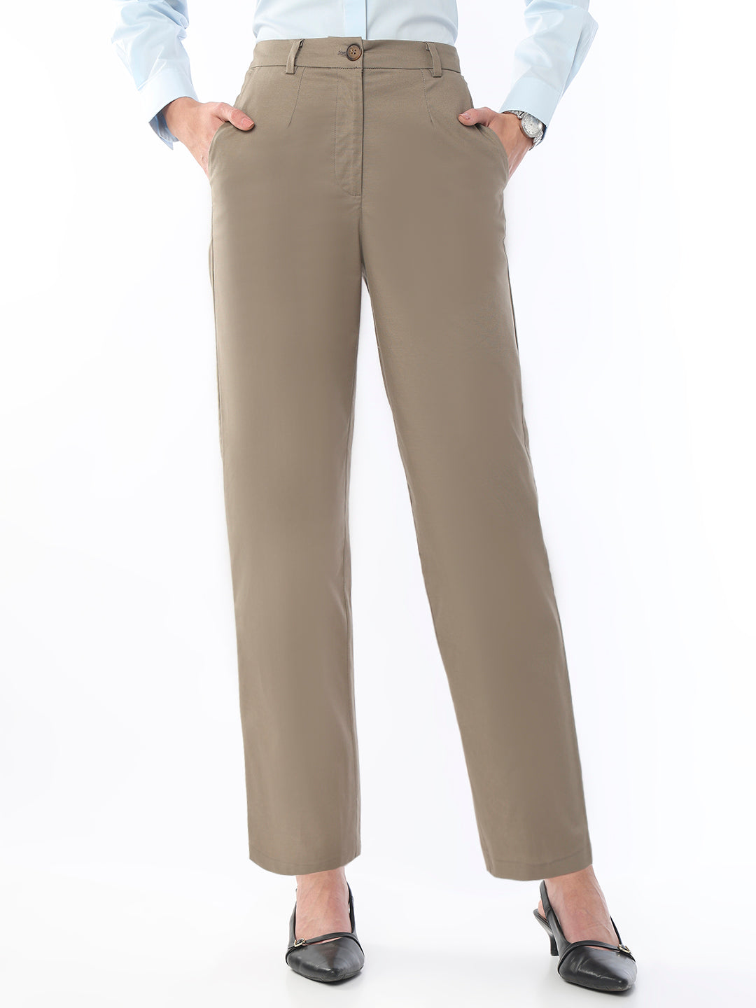 Faye Cotton Flat Front Pants