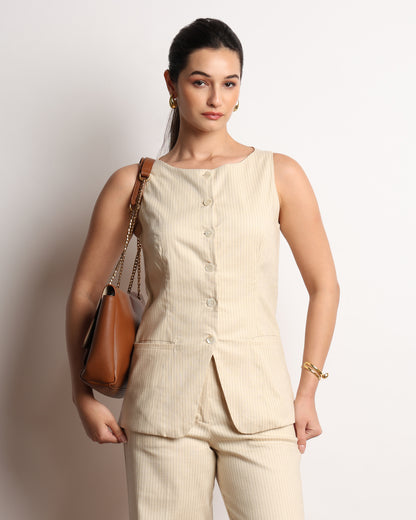 Heading Pinstriped Vest