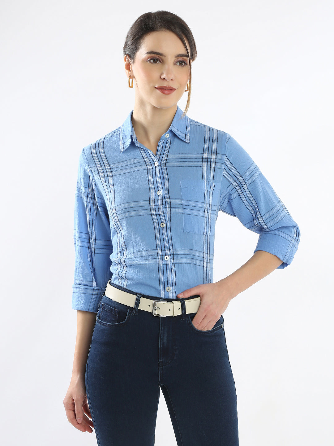 Earnia Checks Cotton Office Shirt