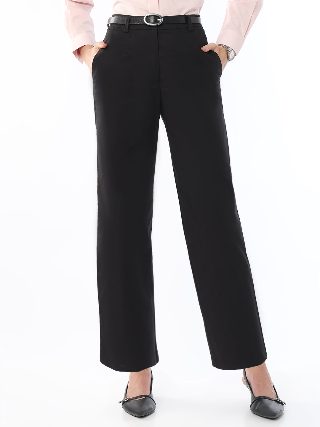 Faye Cotton Flat Front Pants