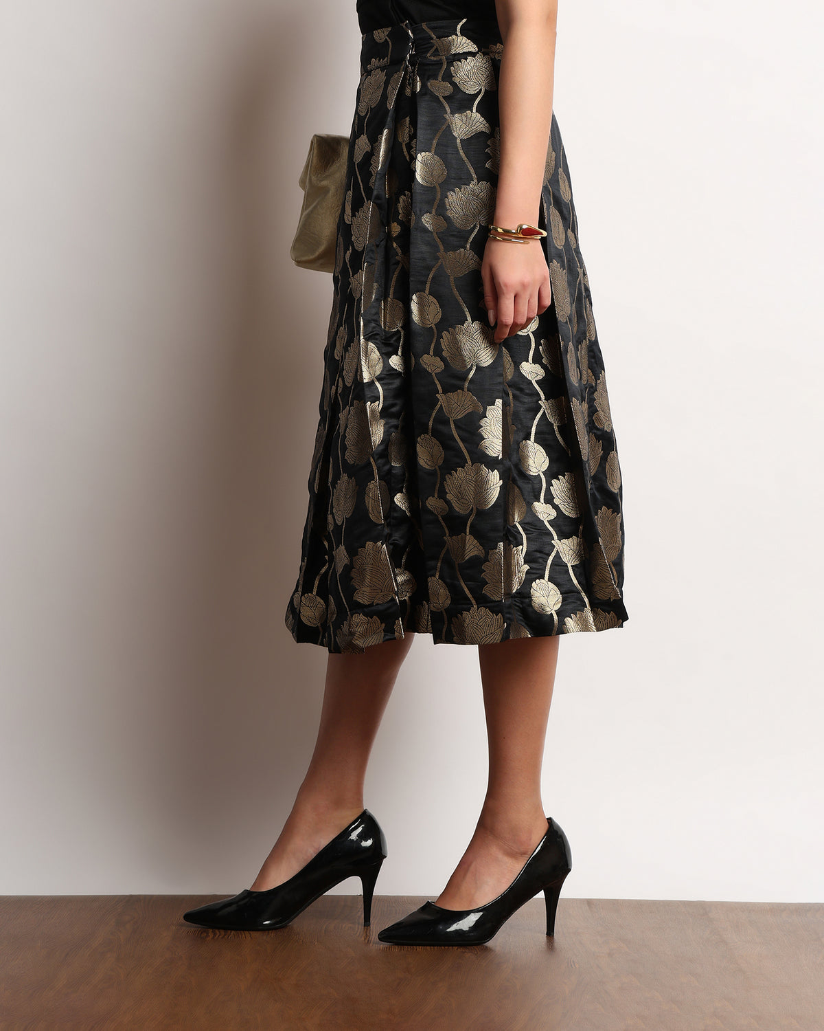 Hivani Brocade Midi Skirt