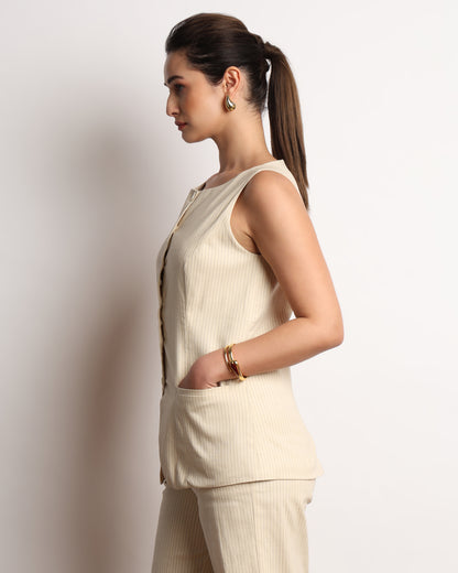 Heading Pinstriped Vest