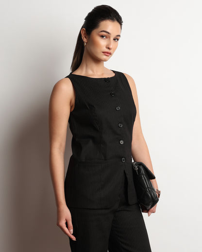 Heading Pinstriped Vest