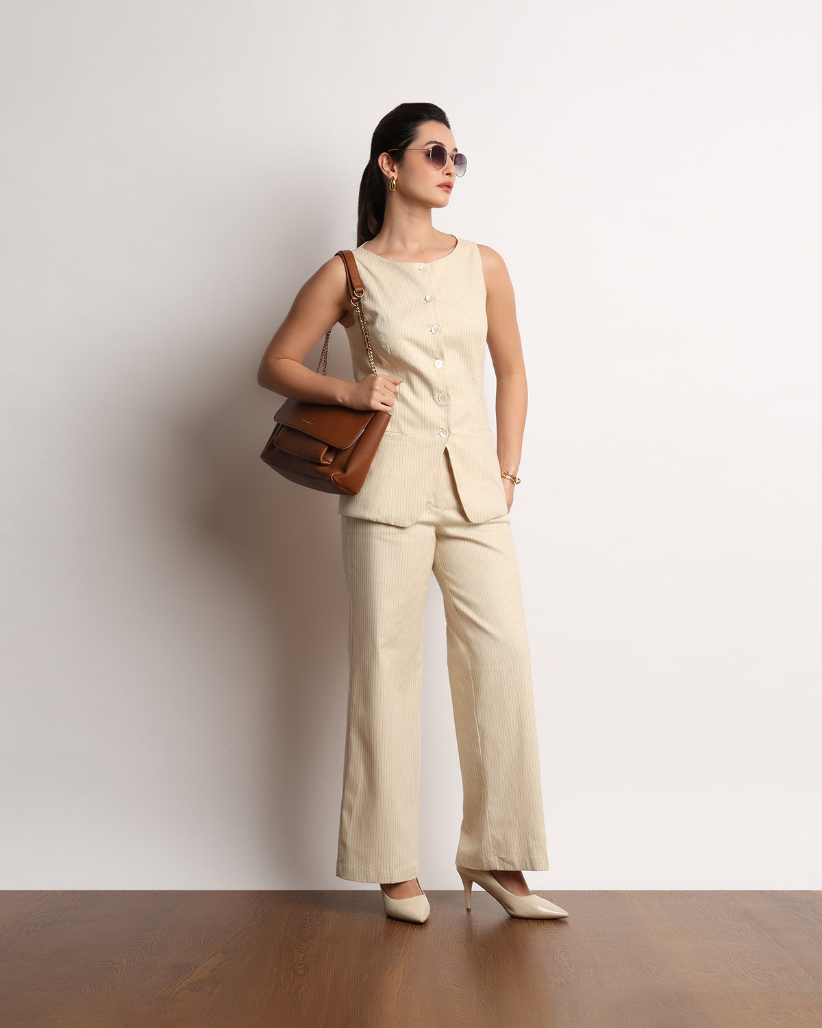 Heading Pinstriped Vest