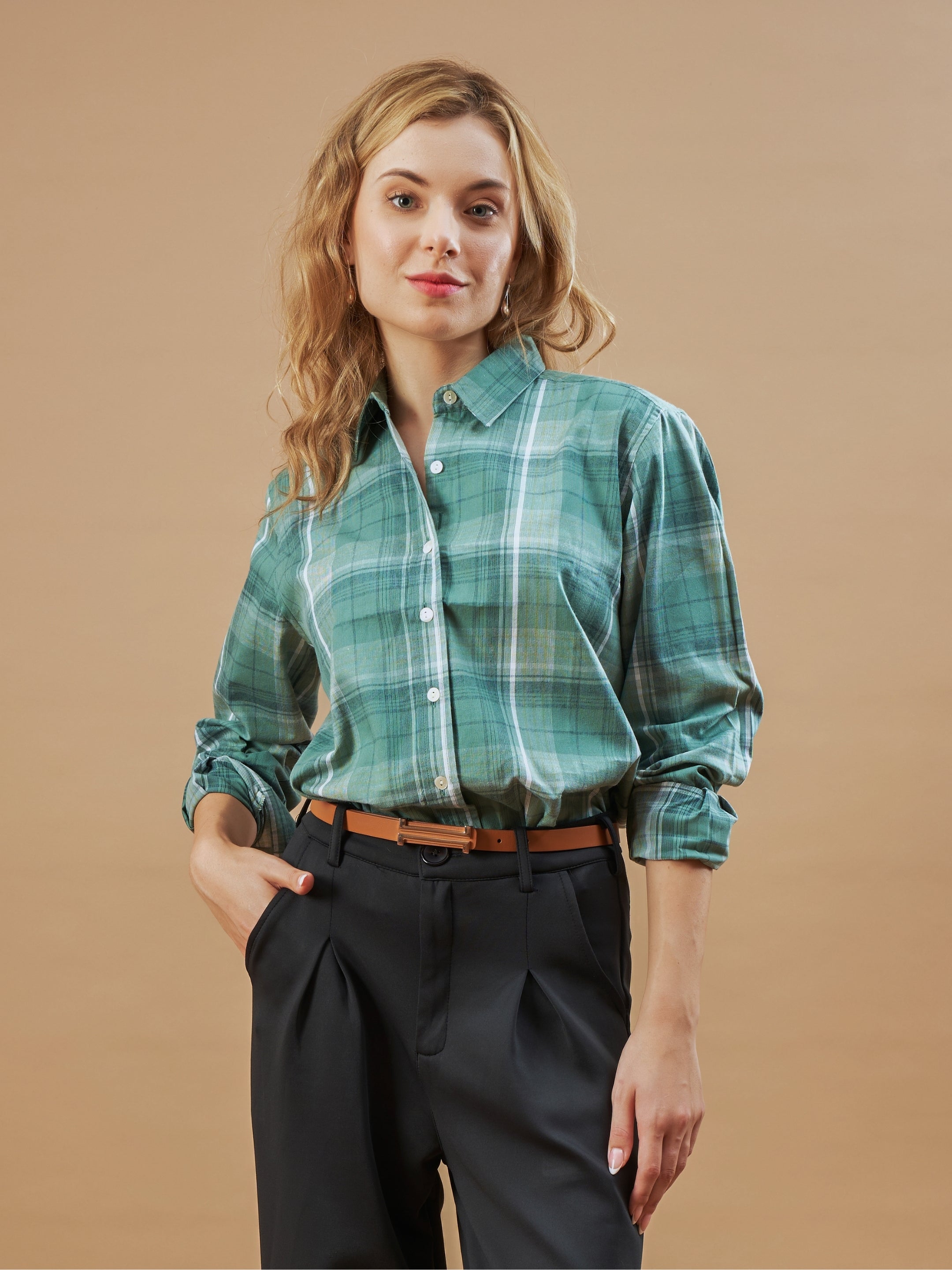 Doralynn Checks Cotton Office Casual Shirt