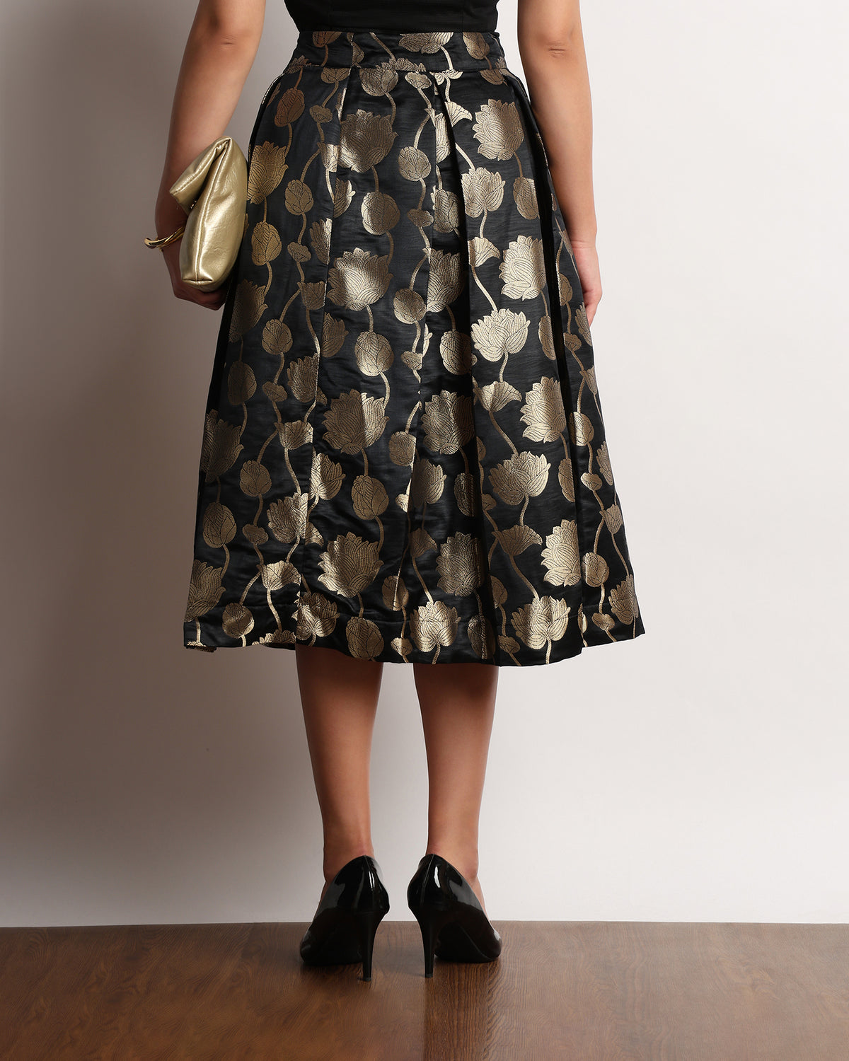 Hivani Brocade Midi Skirt