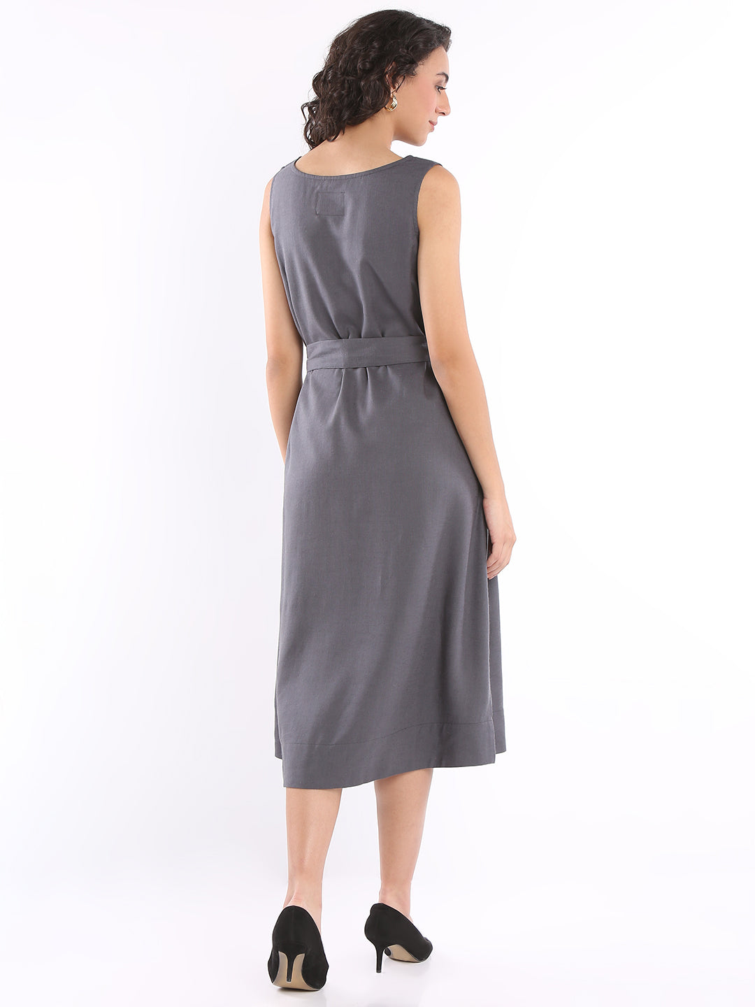 Ebba Grey Linen Formal Midi Dress For Women - from GAZILLION Gazillion Ebba Grey Linen Formal Midi Dress For Women - from GAZILLION Gazillion
