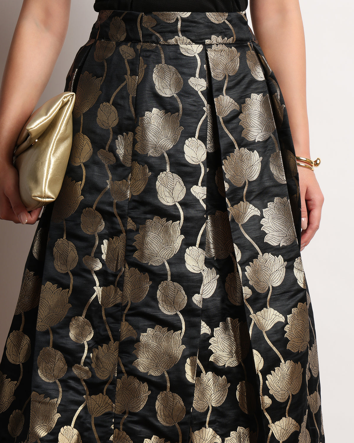 Hivani Brocade Midi Skirt