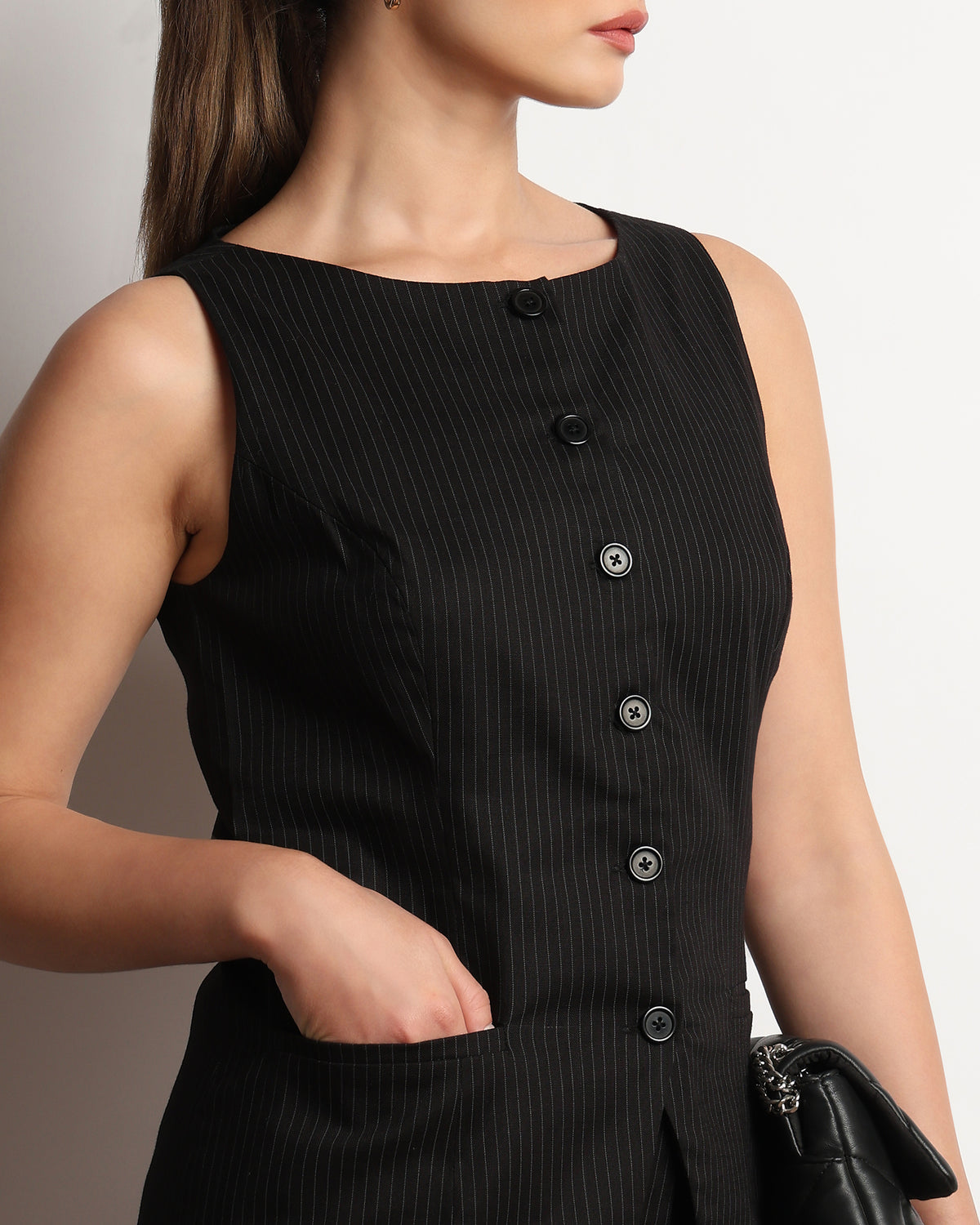 Heading Pinstriped Vest