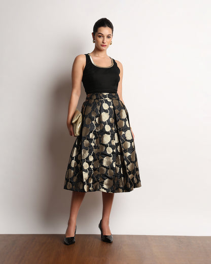 Hivani Brocade Midi Skirt
