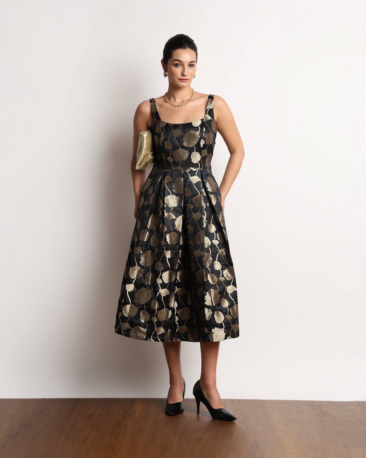 Honoria Brocade Midi Dress