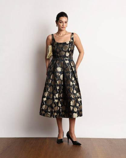 Honoria Brocade Midi Dress