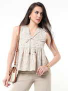 Gretchen Printed Peplum Top