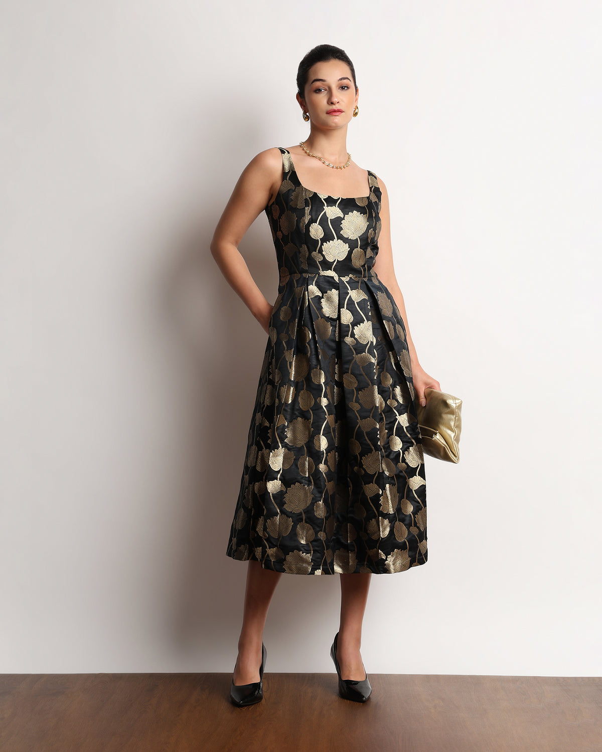 Honoria Brocade Midi Dress
