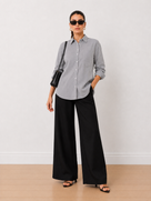 Amayra Black & White Striped Cotton Oversized Shirt