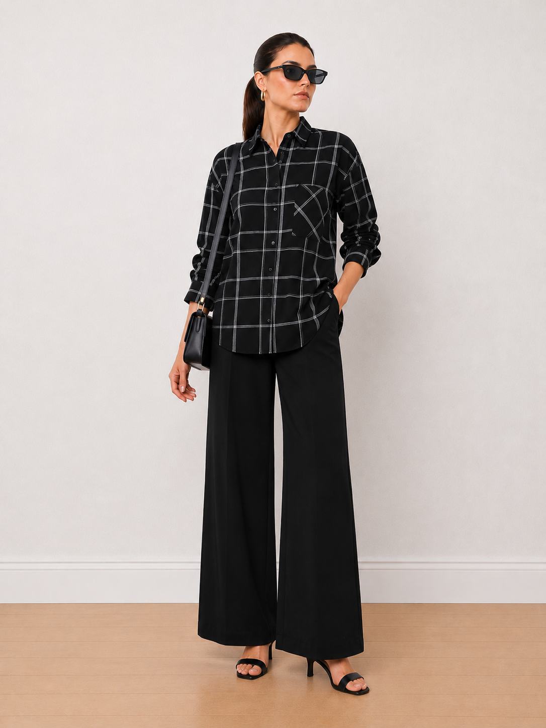 Alivia Checks Cotton Oversized Shirt