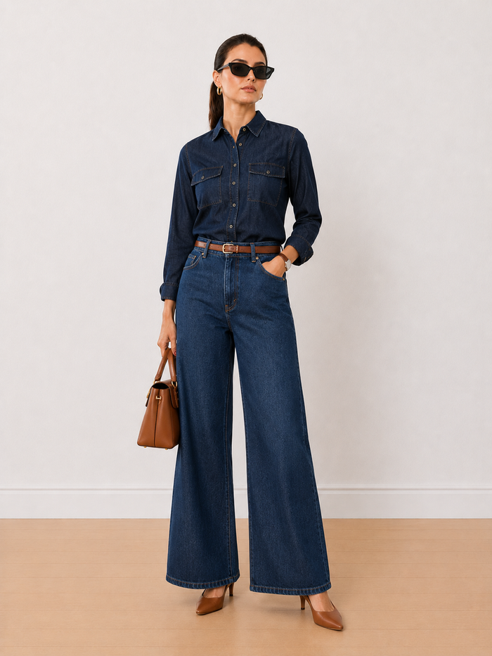 Arena Indigo Blue Denim Utility Shirt