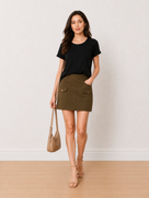 Aspen Black Loose Cotton Tshirt