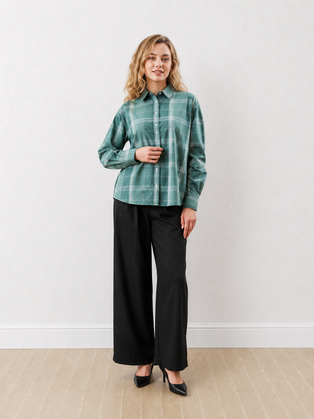 Doralynn Checks Cotton Office Casual Shirt