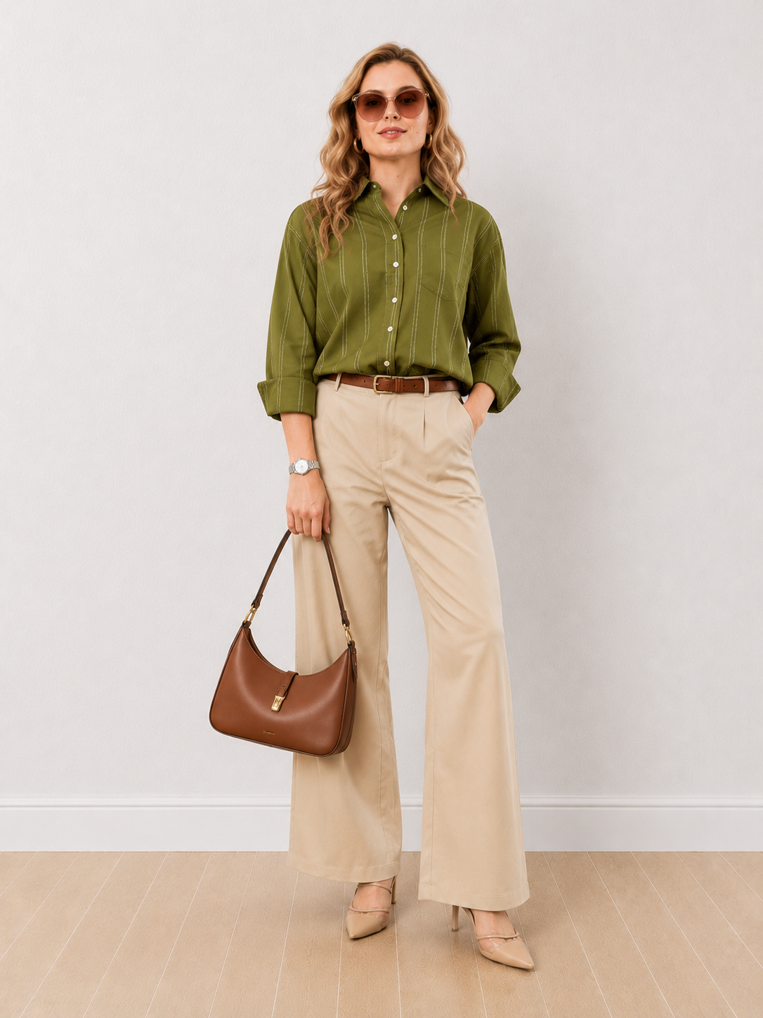 Darlina Striped Cotton Oversized Shirt