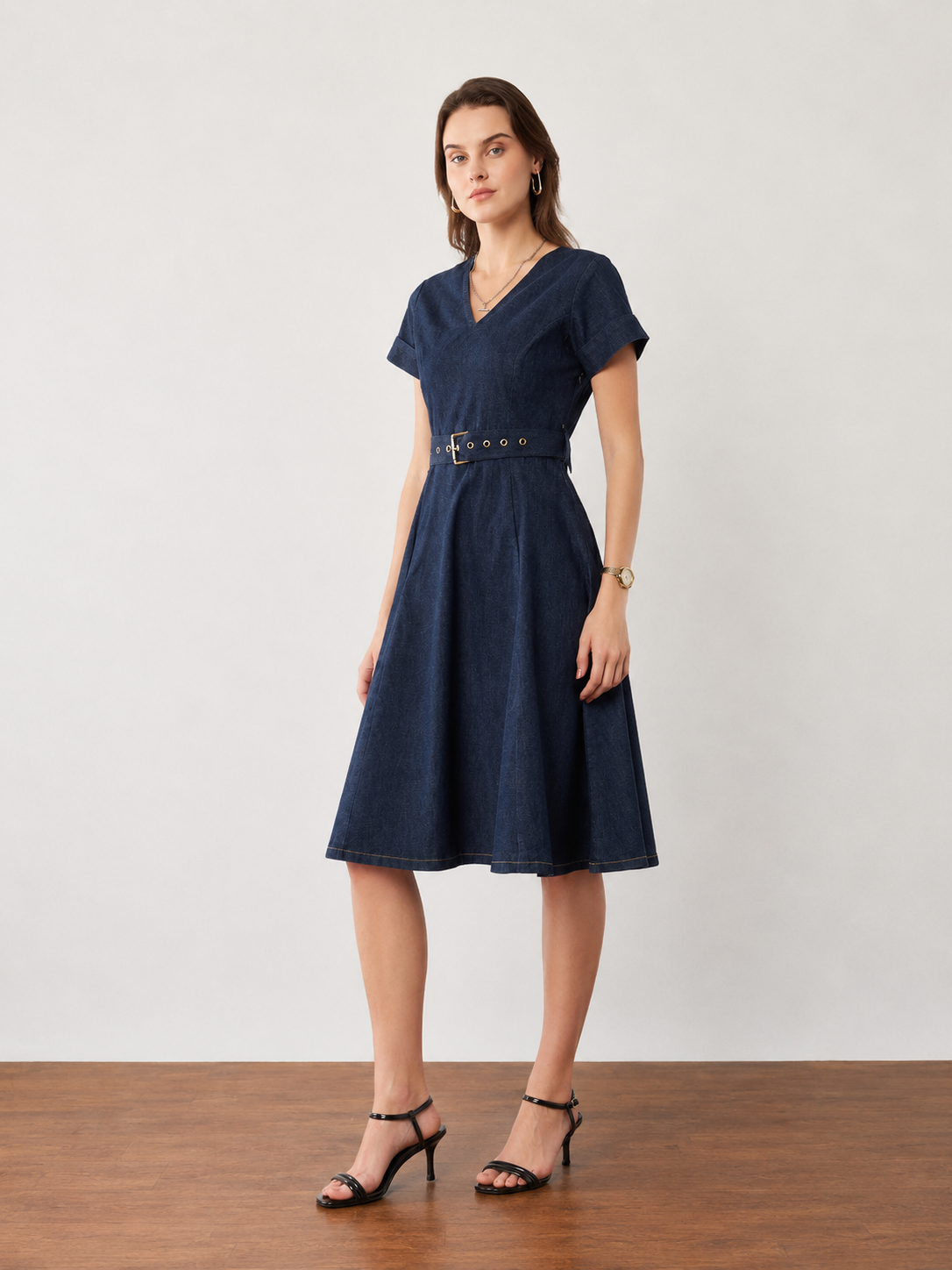 Flora Fit and Flare Formal Denim Dress for Women - from GAZILLION Gazillion Flora Fit and Flare Formal Denim Dress for Women - from GAZILLION Gazillion