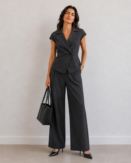 Henriet Short Sleeve Blazer Top