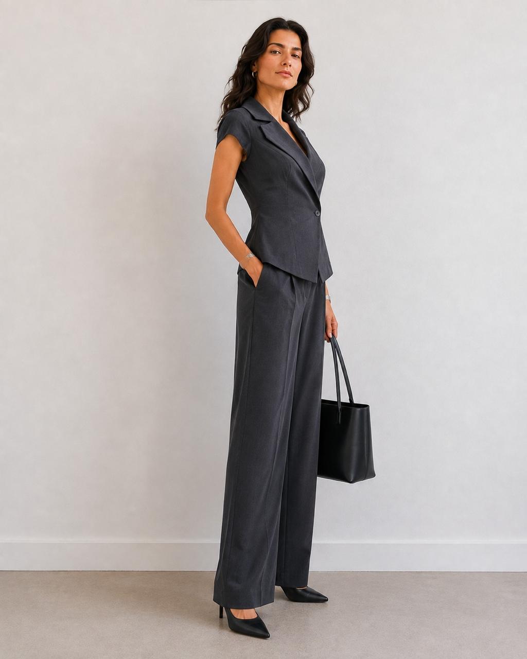 Henriet Short Sleeve Blazer Top
